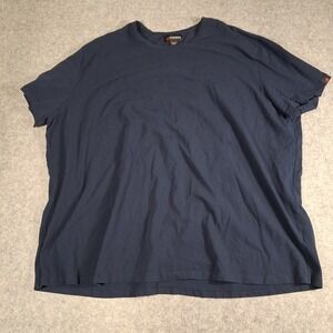 Strongsize T-Shirt Mens 5XL Navy Blue Short‎ Sleeve Cotton Blend MKZS290FD-AZ